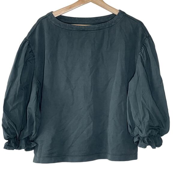 WONDERLY PUFF SLEEVE GREEN‎ TOP SIZE PS - Picture 1 of 8